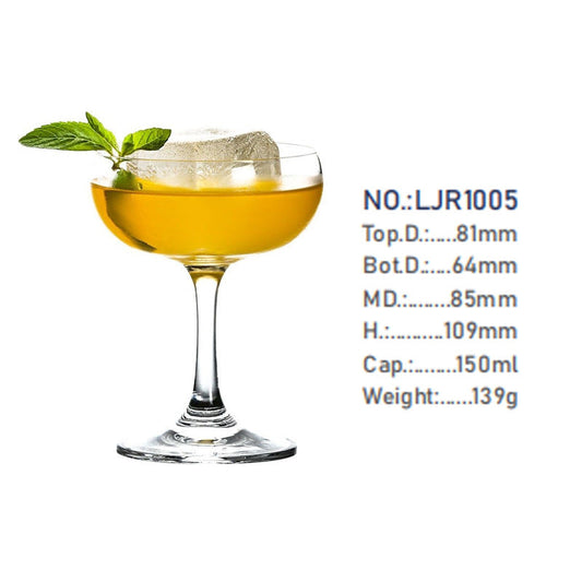 Decorative Stemmed Crystal Glass – Cocktail, Juice & Champagne Goblet