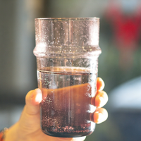 Rose Colored Hand Blown Glass Tumbler – Luxury Soda Lime Glass Cup with Custom Logo Option