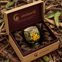 Golden Lily Oil-Painted Tea Cup