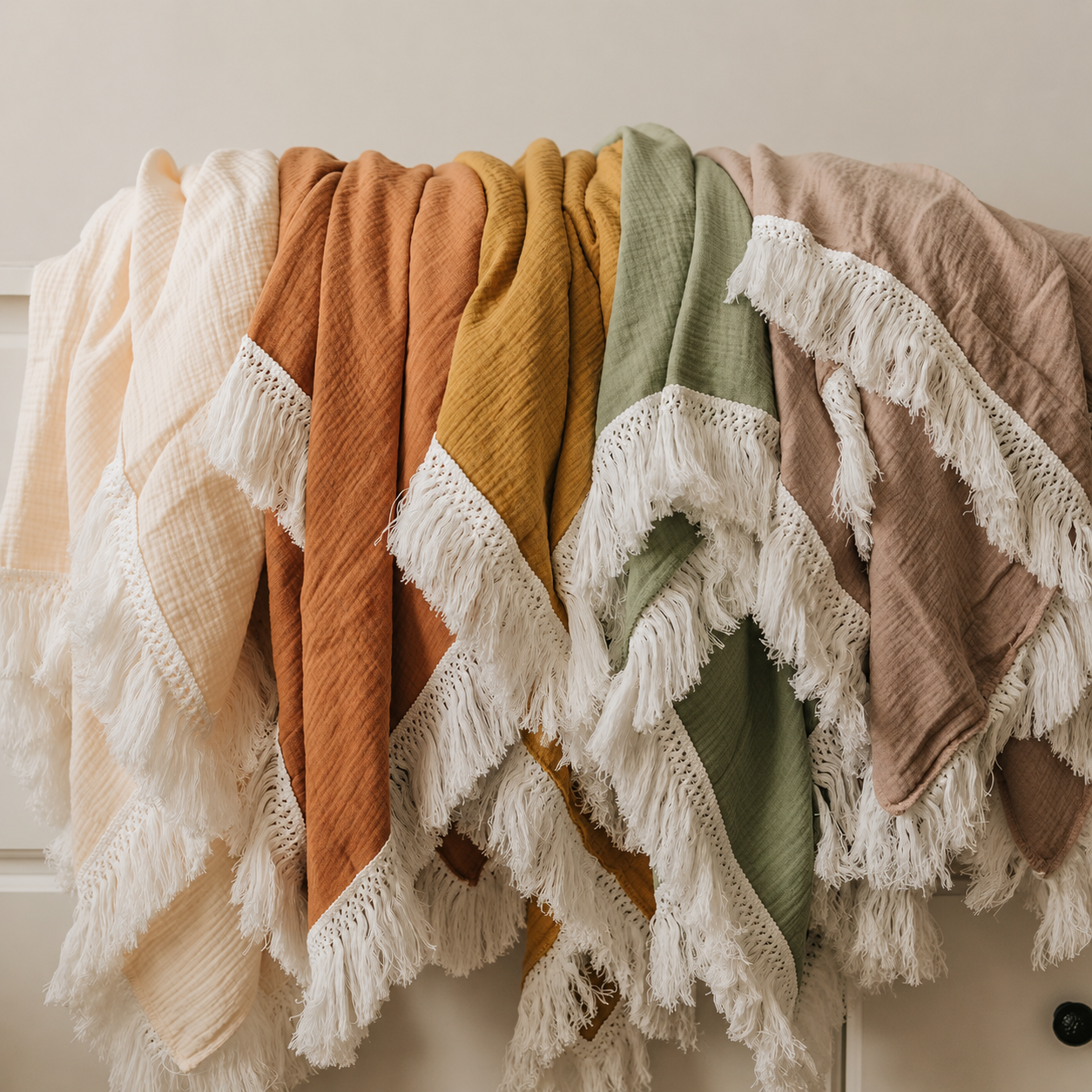 Muslin Tassel Blanket Double Layer Gauze Towel