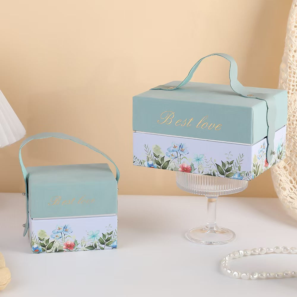 Velvet Gift Box Wedding Favor Candy Box with Handle