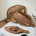 Wood Leaf Serving Tray Acacia Wood Decorative Storage Tray