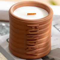 Ribbed Walnut Lid Soy Wax Candle