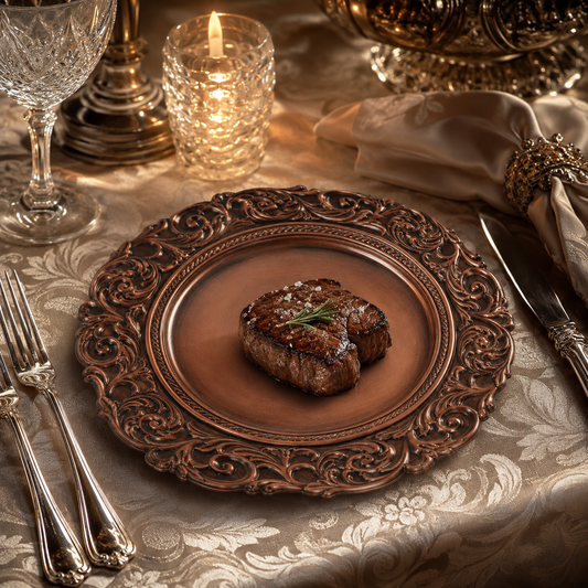 Vintage Decorative Serving Tray – Elegant Embossed Oval Tray for Home Decor & Table Display
