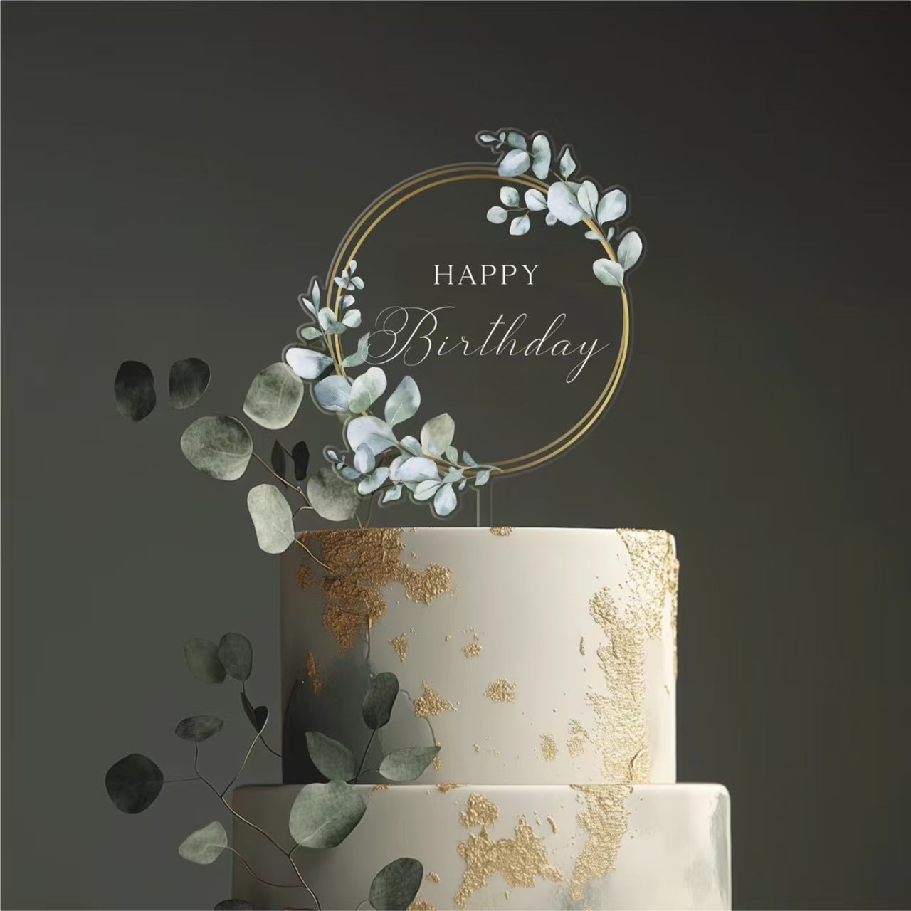 Clear Acrylic Cake Topper for Anniversary and Party