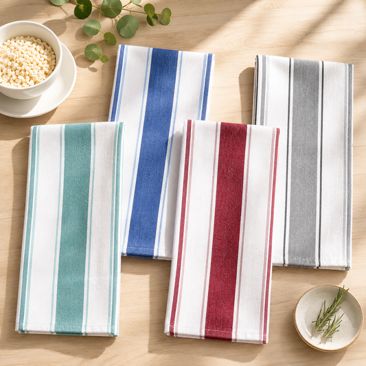 Cotton Tea Towel, Yarn-Dyed Kitchen Napkin Cloth