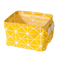 Foldable Cotton Linen Storage Basket Desktop Organizer Box