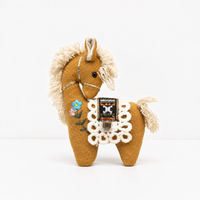 Vintage Horse Bag Charm – Cotton Linen Pony Pendant, Embroidered Animal Keychain for Backpack & Purse