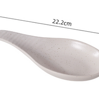 Ceramic Spoon Rest – Speckled Pottery Spoon Holder for Kitchen Countertop & Cooking Utensils