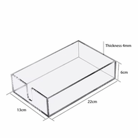 Rectangular Clear Acrylic Tissue Box – Desktop Note and Tissue Organizer