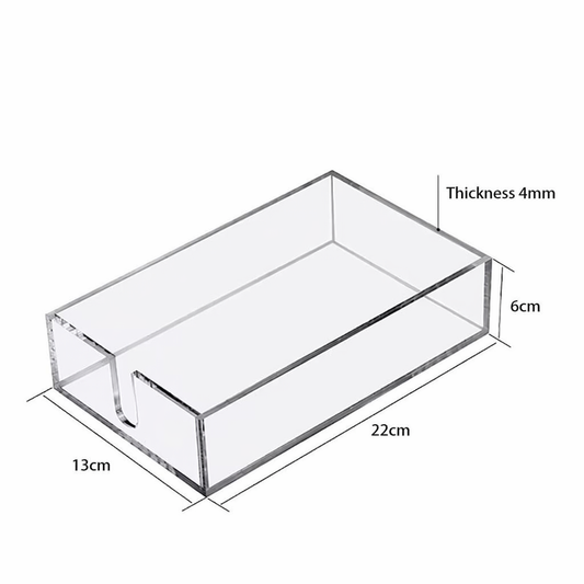Rectangular Clear Acrylic Tissue Box – Desktop Note and Tissue Organizer