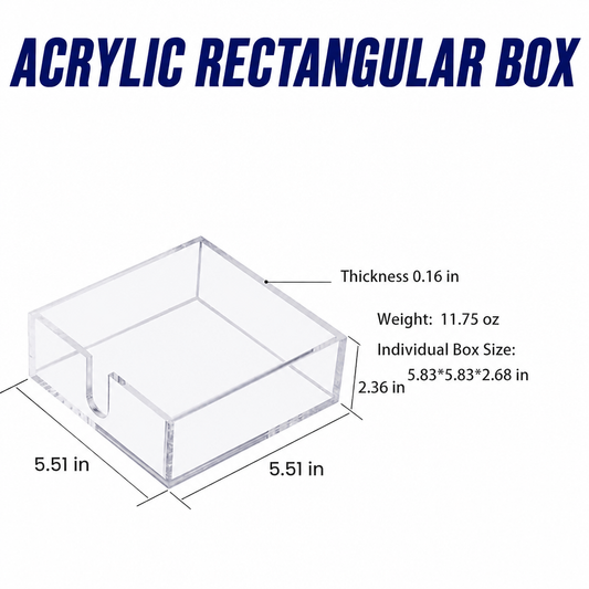 Acrylic Tissue Box Cover & Towel Holder, Clear Minimalist Rectangular Storage