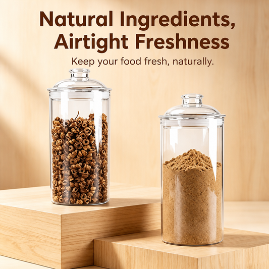 Airtight PET Food Storage Canister, Clear Pantry Organizer Jar