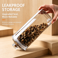 Airtight PET Food Storage Canister, Clear Pantry Organizer Jar