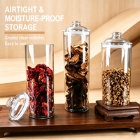 Airtight PET Food Storage Canister, Clear Pantry Organizer Jar
