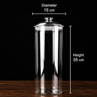 Airtight PET Food Storage Canister, Clear Pantry Organizer Jar