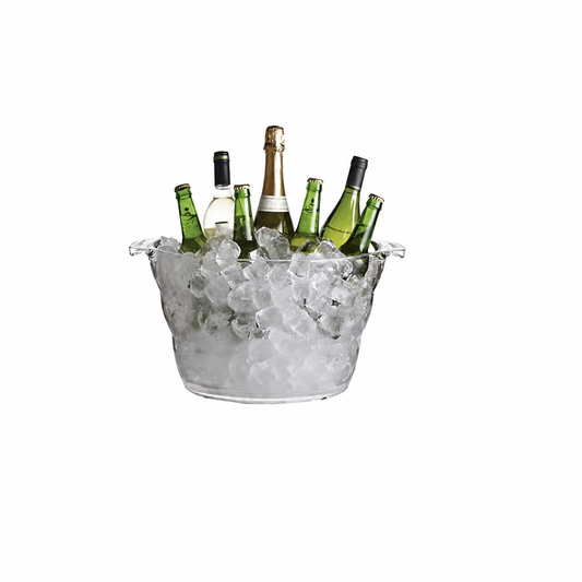 Large Acrylic Ice Bucket, Clear Champagne Wine Beer Cooler with Handles