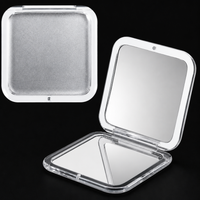 5X Magnifying Square Compact Mirror, Foldable Pocket Mirror with Acrylic Frame for Travel, Purse, and On-the-Go Makeup Touch-Ups