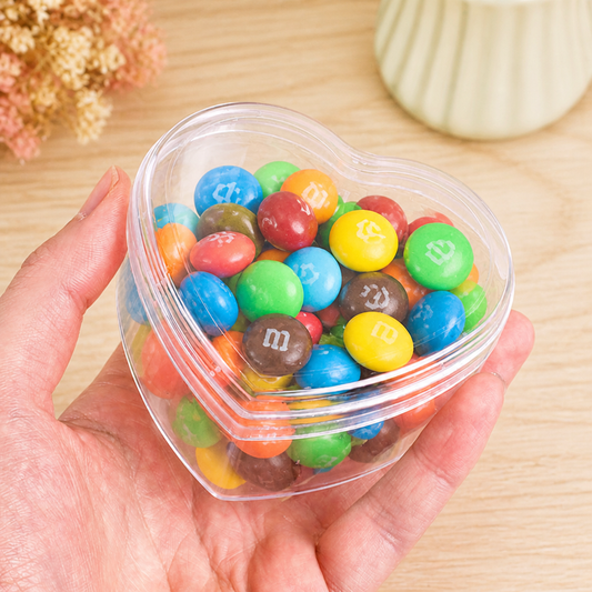 Clear Acrylic Heart-Shaped Storage Box with Lid, Small Plastic Container