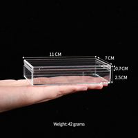 Clear Rectangular Plastic Storage Container with Lid, Food-Grade PS Box
