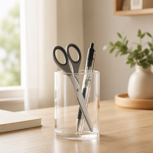 Clear Acrylic Pen Holder, Multifunction Desk Organizer