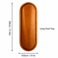 Acacia Wood Serving Tray, Oval Fruit Platter & Decorative Snack Board