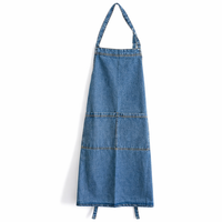Denim Apron for Kitchen, Adjustable Multipurpose Work Apron with Pockets
