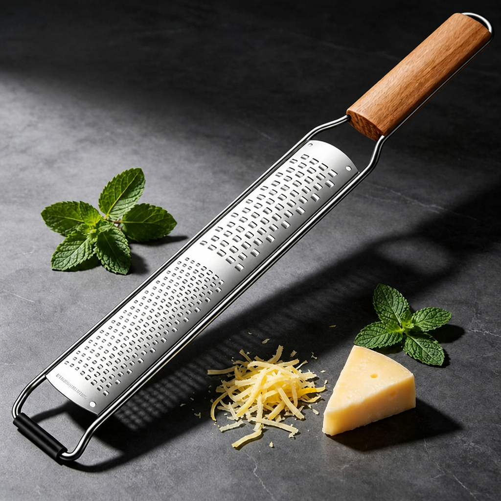 Stainless Steel Cheese Peeler with Ergonomic Wood Handle