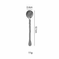 304 Stainless Steel Vintage Tree Bark Texture Spoon/Fork, Single Piece