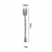 304 Stainless Steel Vintage Tree Bark Texture Spoon/Fork, Single Piece