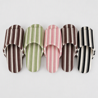 Striped Open Toe Slippers – Textured Home Slides, Soft Indoor Slippers for Women & Daily Wear