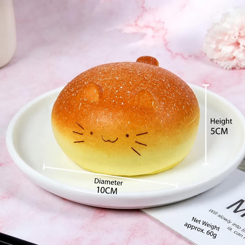 Cute Cat Bread Squishy Toy, Slow Rising Soft Squeeze Fidget Toy