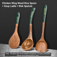 Natural Wooden Cooking Utensil Set – 3 Piece  Kitchen Tools