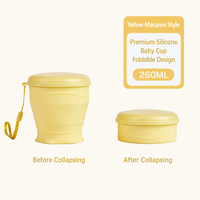 Silicone Collapsible Cup with Lid – 260ml Portable Travel & Camping Drinking Cup