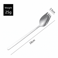 Stainless Steel Spork – 19cm Long Handle Fork Spoon Combination Utensil for Dining & Camping