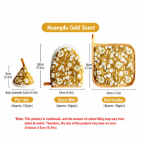 3‑Piece Cotton Linen Heat‑Resistant Kitchen Set – Oven Mitt, Pot Holder & Cone Pot Lid Cap