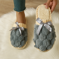 Women’s Plush House Slippers Warm Closed Toe Non-Slip Indoor Slippers for Fall Winter and Spring