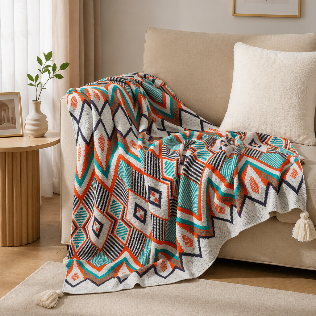 Mia Style Acrylic Plush Throw Blanket Ultra Soft Thick Warm Sofa Bed End Nap Blanket