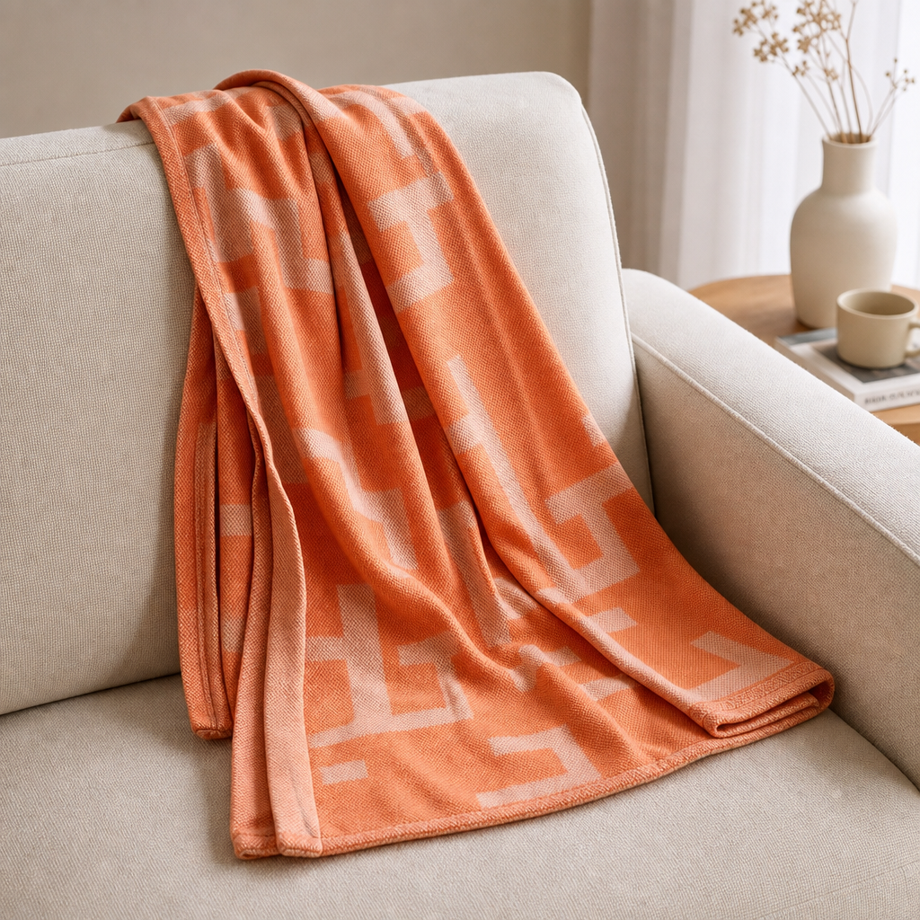 Soft Wrinkle-Resistant Luxury Throw Blanket 130 x 190 cm Nordic Air Conditioning Nap Blanket