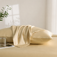 100% Long-Staple Cotton Sateen Pillowcase – 100s High-Count Solid Color Pillow Cover