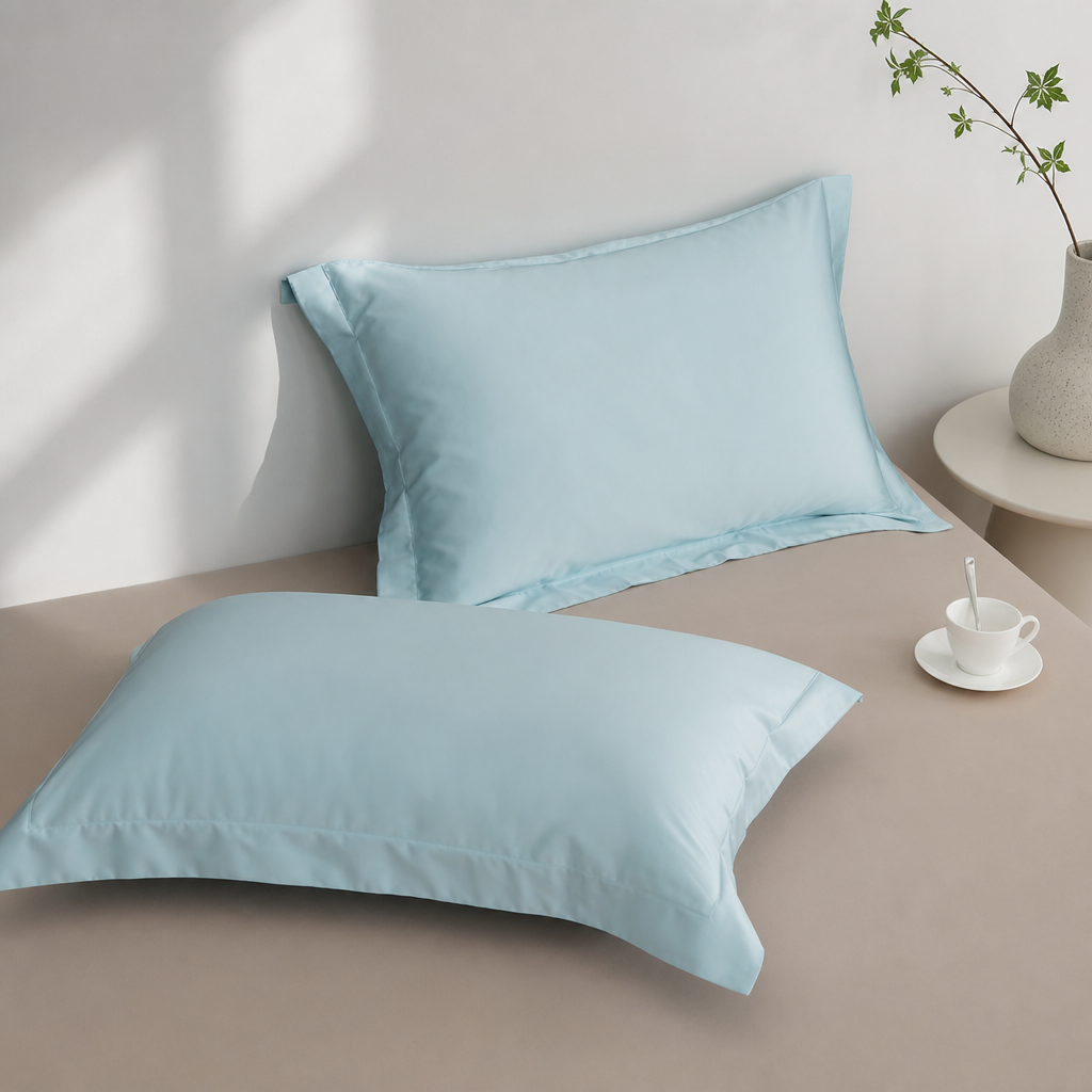 100% Long-Staple Cotton Pillowcase – Soft Breathable Solid Color Pillow Cover