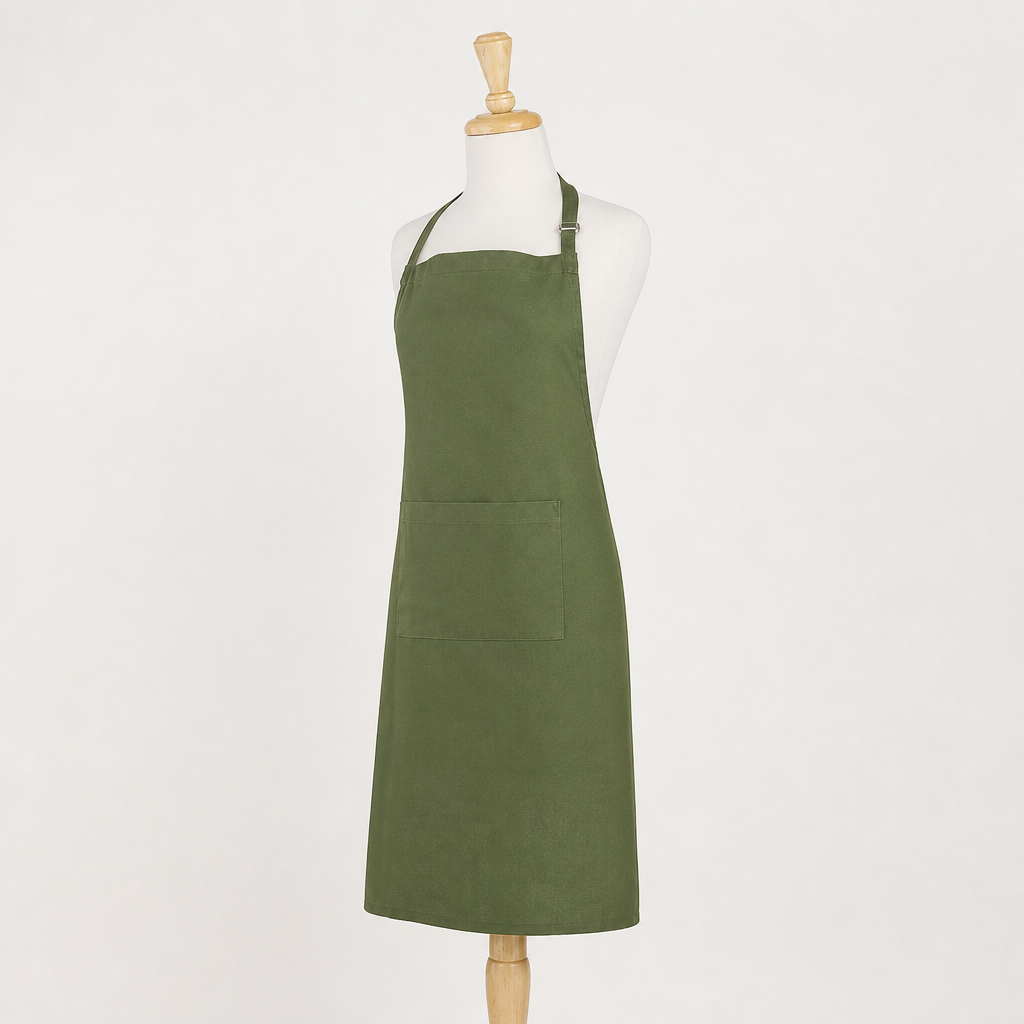 Water-Resistant Bib Apron – Polyester Cotton Neck Apron, Oil-Resistant Kitchen Cafe Baking Work Apron