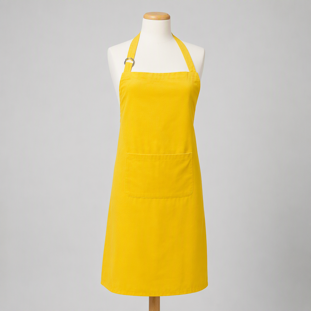 Water-Resistant Bib Apron – Polyester Cotton Neck Apron, Oil-Resistant Kitchen Cafe Baking Work Apron