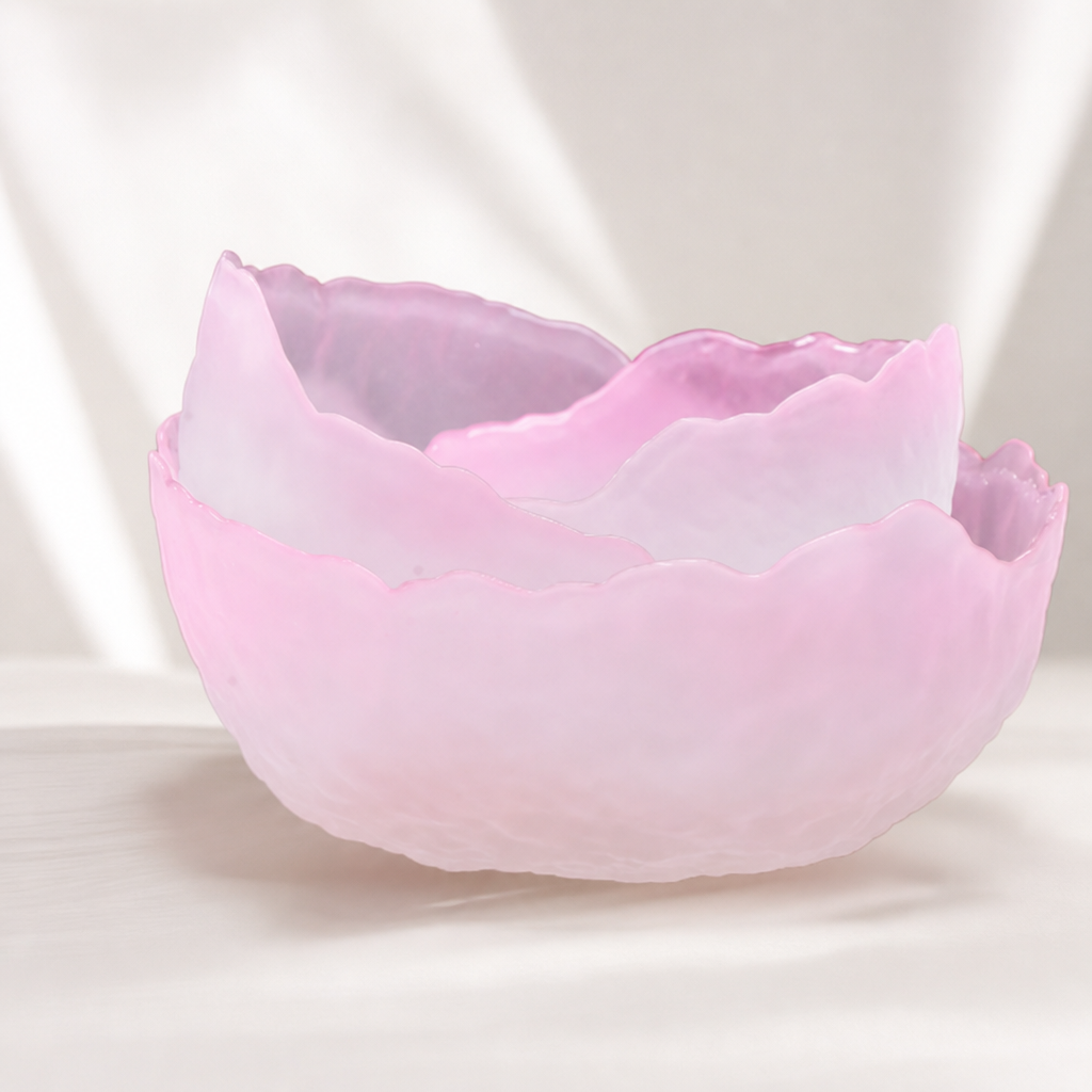 Japanese Hammered Glass Bowl – Thickened Textured Salad Bowl