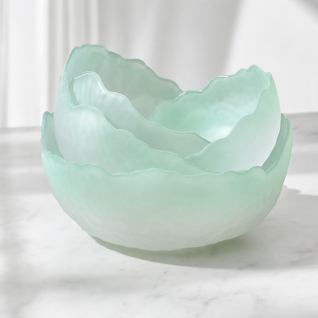 Japanese Hammered Glass Bowl – Thickened Textured Salad Bowl