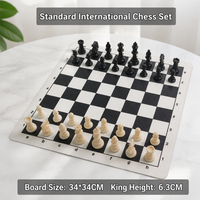 Portable Folding Chess Board Mat – PVC Leather Travel Chess Pad