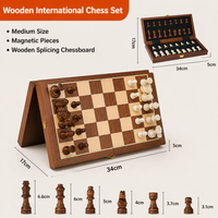 Rosewood Magnetic Folding Chess Board – Wooden Chess Set Game Toy