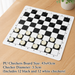 PU Leather Checkers Board Game Set – 43cm Classic Black White Chess Board