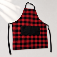 Plaid Kitchen Apron Stain Resistant Durable Cooking Baking Gardening Craft Apron