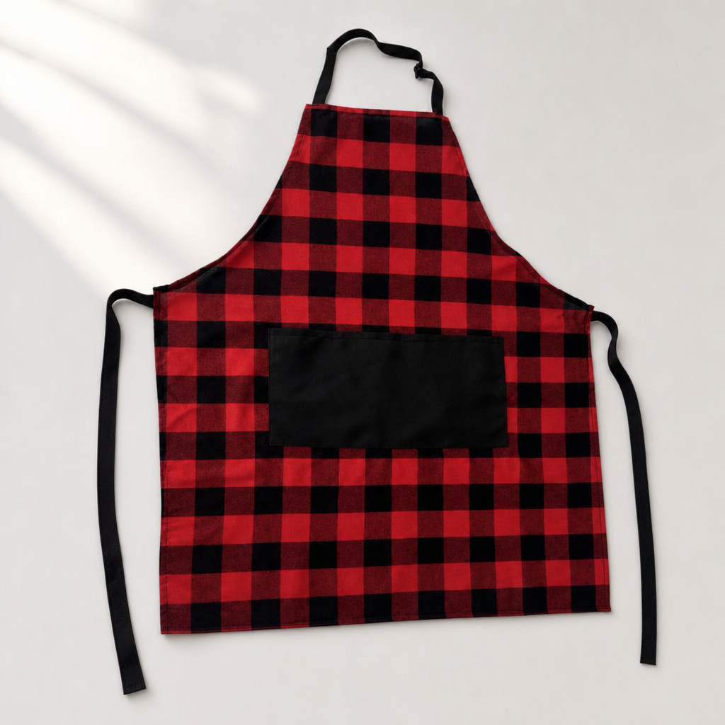 Plaid Kitchen Apron Stain Resistant Durable Cooking Baking Gardening Craft Apron